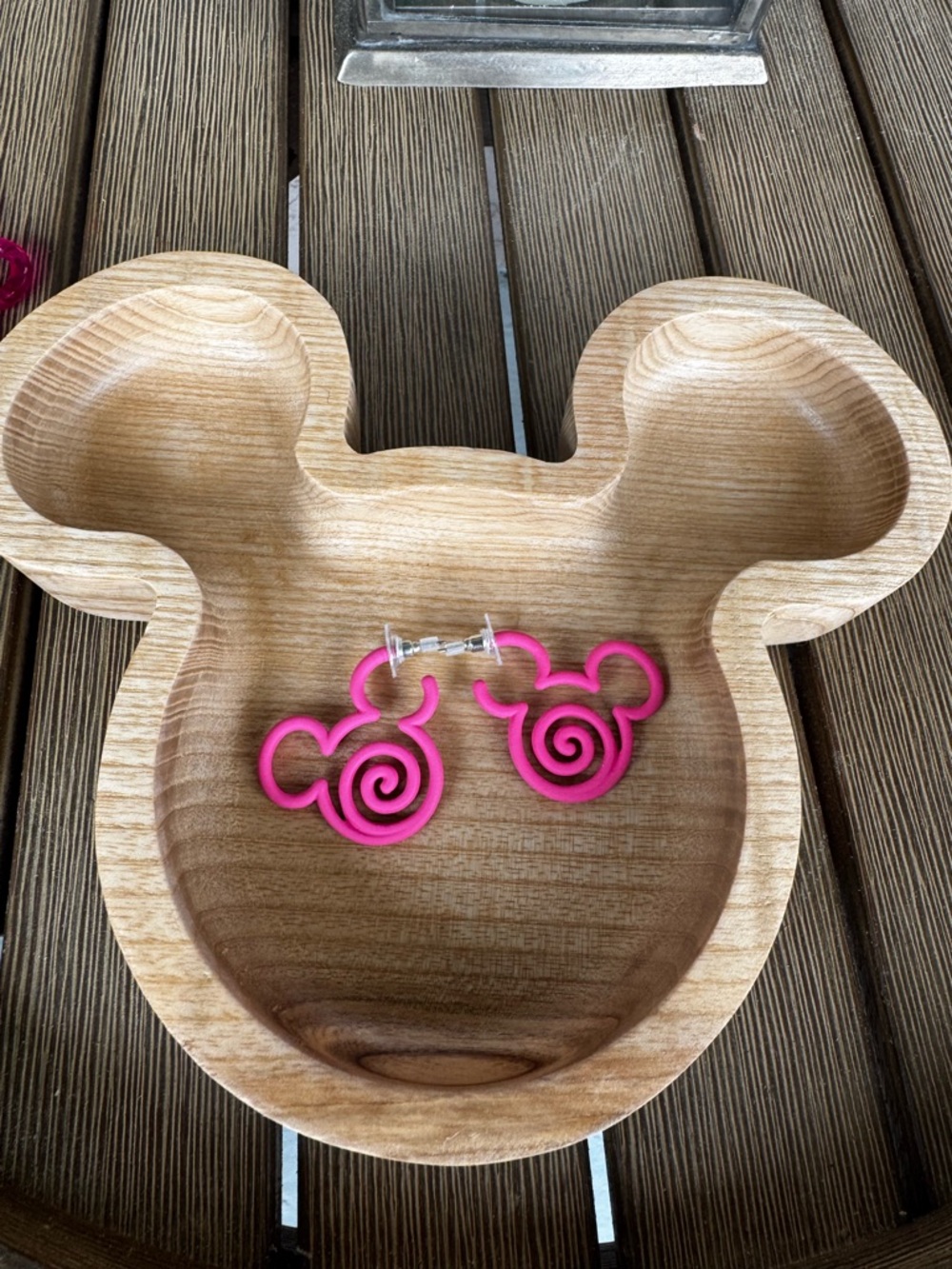 Disney Parks Pink Spiral Mickey  Earrings